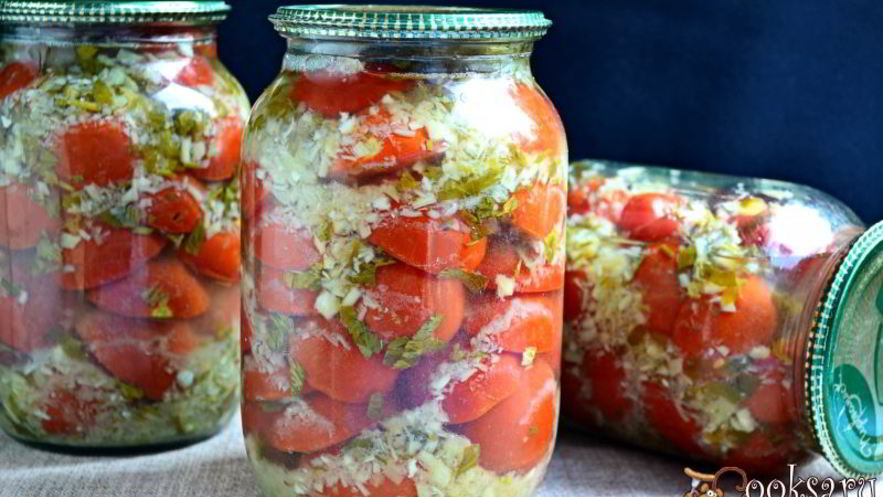 Рецепт помидоров маринованных с хреном на зиму