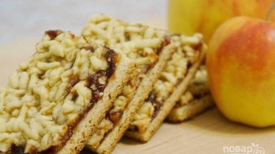 Рецепт полоски песочной с повидлом