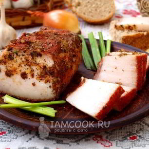 Рецепт Сала в луковой шелухе