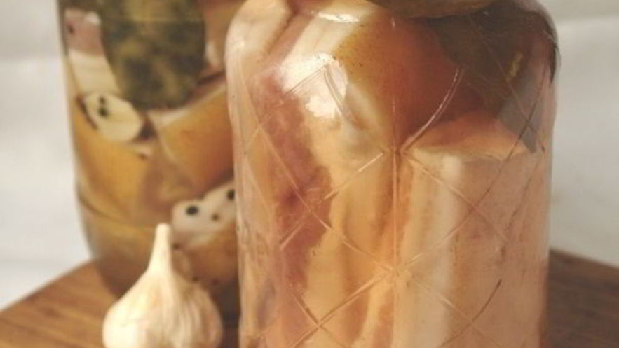 Рецепт сала в рассоле с чесноком