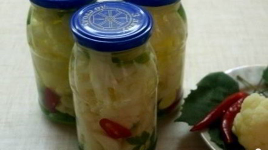 Рецепт цветной капусты острой на зиму