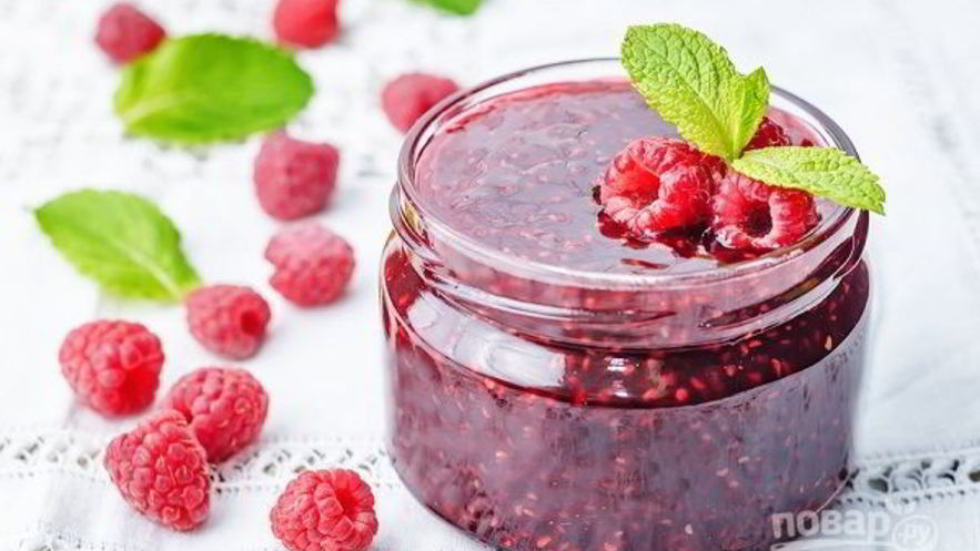 Рецепт варенья из малины с мятой