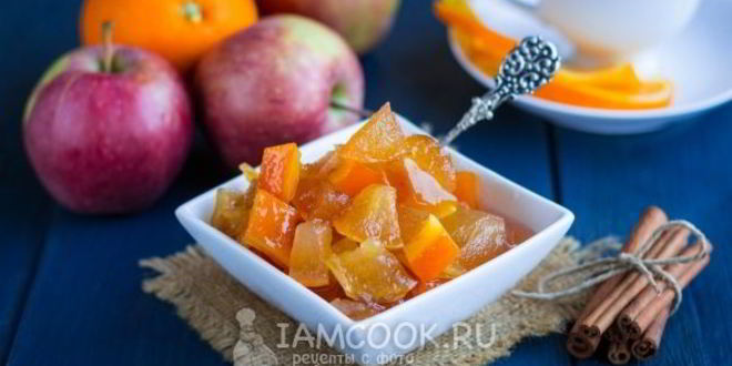 Рецепт варенья из яблок с апельсином на зиму