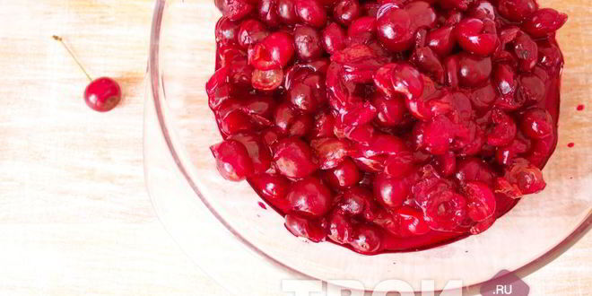 Рецепт вишни в желатине на зиму