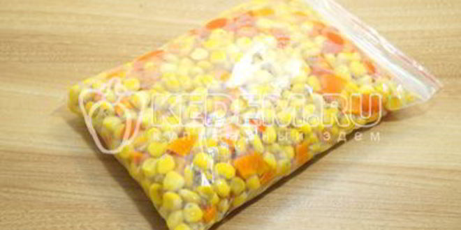 Рецепт заморозки овощей на зиму для гарнира с кукурузой