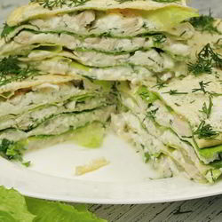 Рецепт Белкового торта с курицей