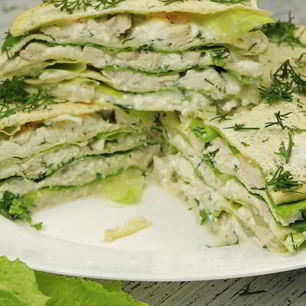 Рецепт Белкового торта с курицей