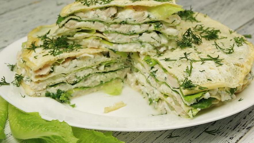 Рецепт белкового торта с курицей