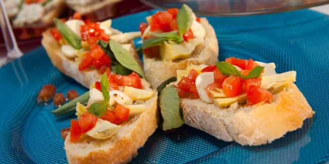 Рецепт брускетты с артишоками