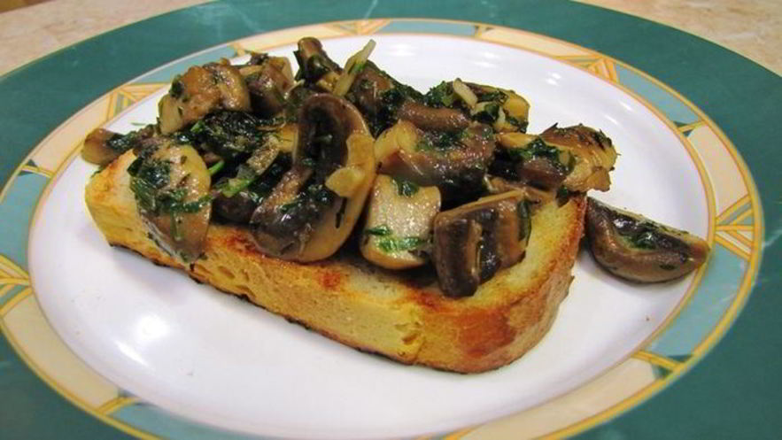Рецепт брускетты с грибами