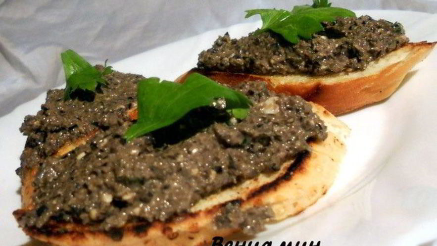 Рецепт брускетты с оливковой пастой