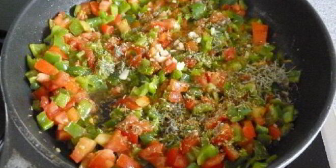 Рецепт брускетты с цуккини и болгарским перцем