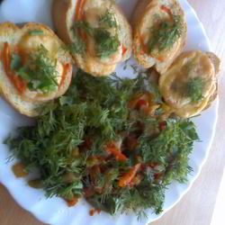 Рецепт Горячих бутербродов с овощами и сыром