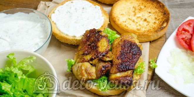 Рецепт гамбургера с курицей