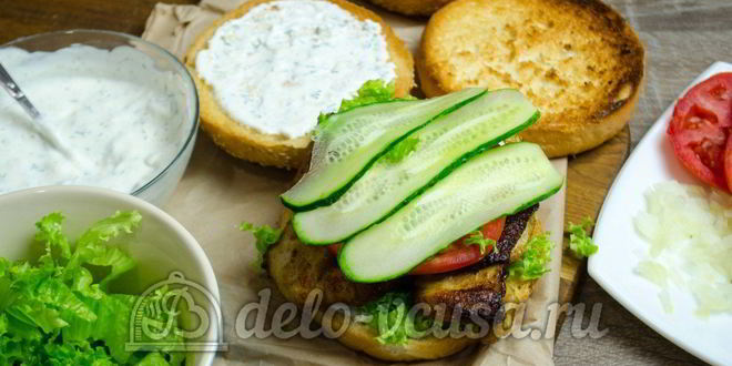 Рецепт гамбургера с курицей