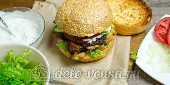 Рецепт гамбургера с курицей