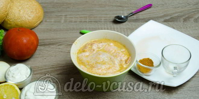 Рецепт гамбургера с курицей