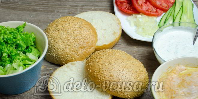 Рецепт гамбургера с курицей
