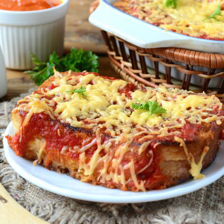 Рецепт Бутербродов под сырно-томатной подушкой