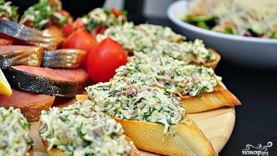 Рецепт бутербродов с печенью трески и яйцами