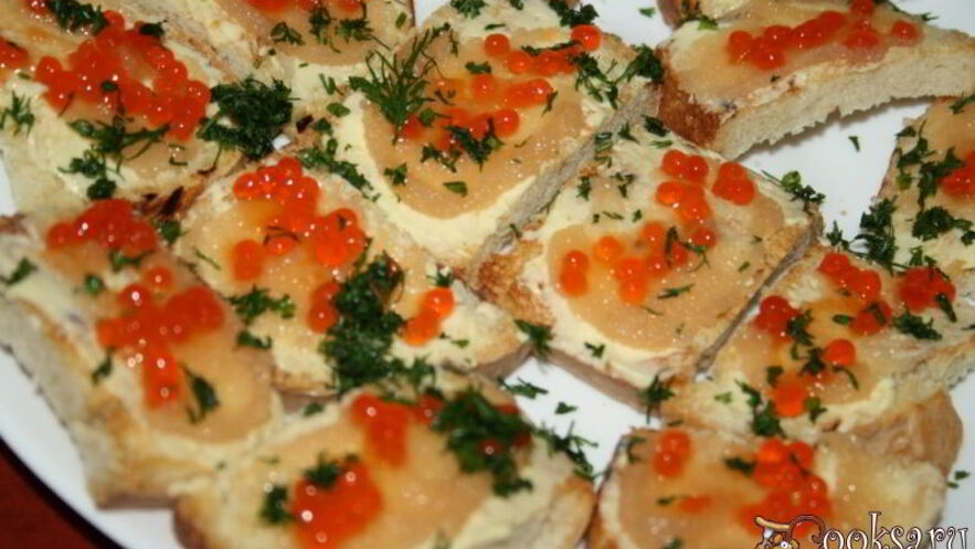 Рецепт супера-икорных бутерброды на домашней чиабатте