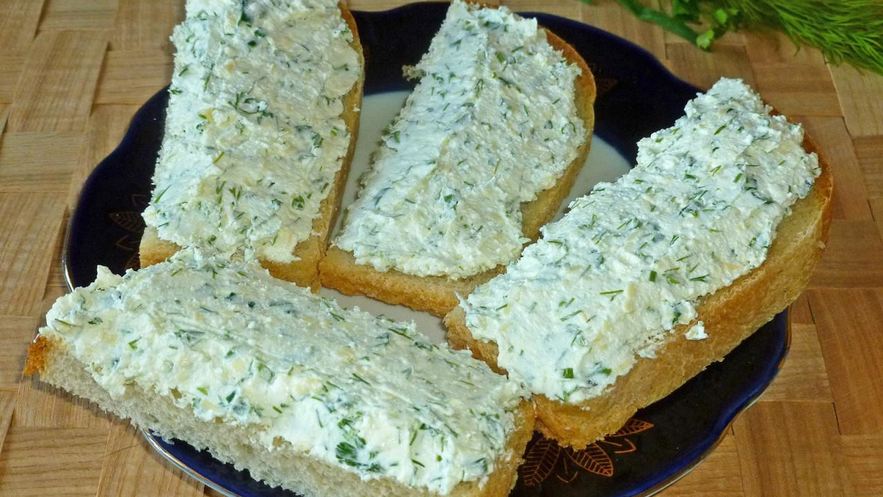 Рецепт творожной пасты с зеленью для бутербродов