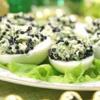 Рецепт Фаршированных яиц с икорно-горчичной начинкой