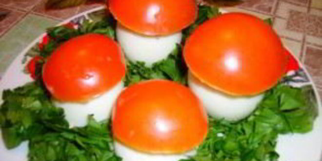 Рецепт яиц фаршированных грибная полянка