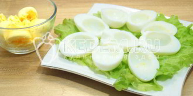 Рецепт яиц фаршированных красной икрой