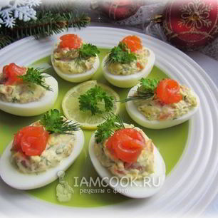 Рецепт Яиц, фаршированных красной рыбой
