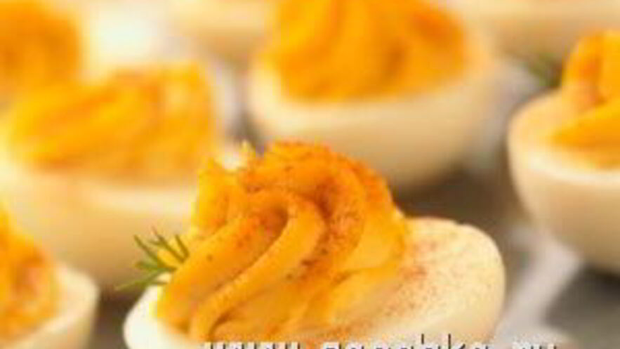 Рецепт яиц, фаршированных луком