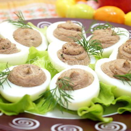 Рецепт Яиц фаршированных печенью