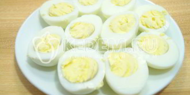 Рецепт яиц фаршированных печенью