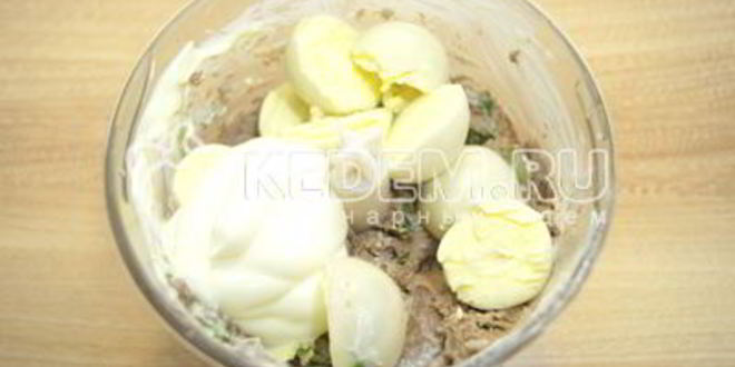 Рецепт яиц фаршированных печенью