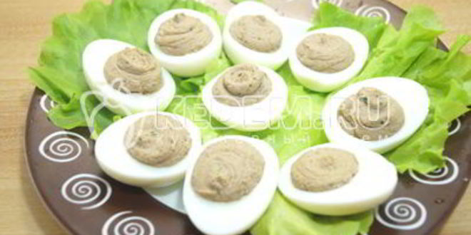 Рецепт яиц фаршированных печенью