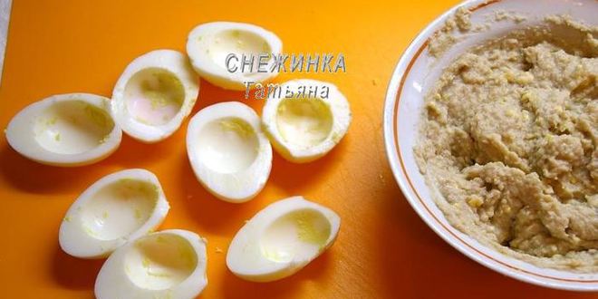 Рецепт яиц, фаршированных рубленой сельдью