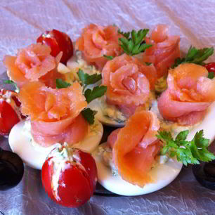 Рецепт Яиц фаршированных семгой