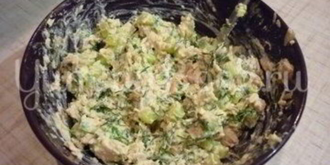 Рецепт яиц, фаршированных тунцом и свежим огурцом