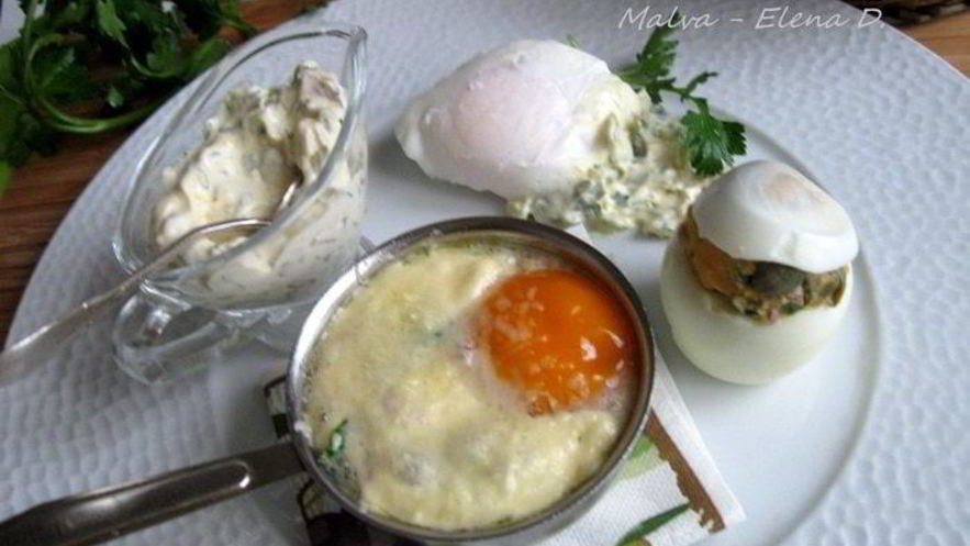 Рецепт яйца пашот, кокот и фаршированное