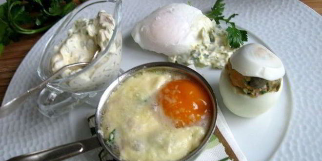 Рецепт яйца пашот, кокот и фаршированное