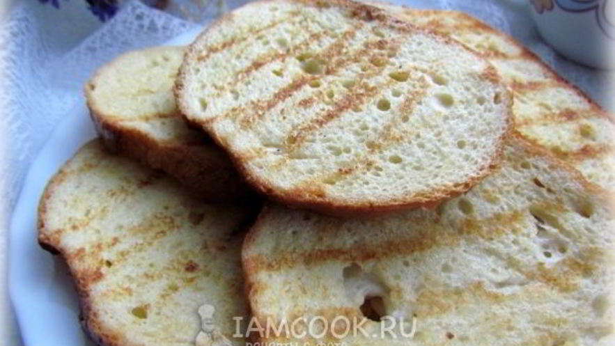 Рецепт гренков из батона с яйцом и молоком