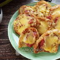 Рецепт Гренков с колбасой и сыром на сковороде