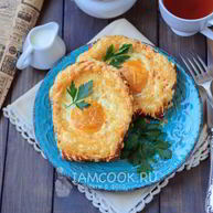 Рецепт Гренков с сыром и яйцом в духовке
