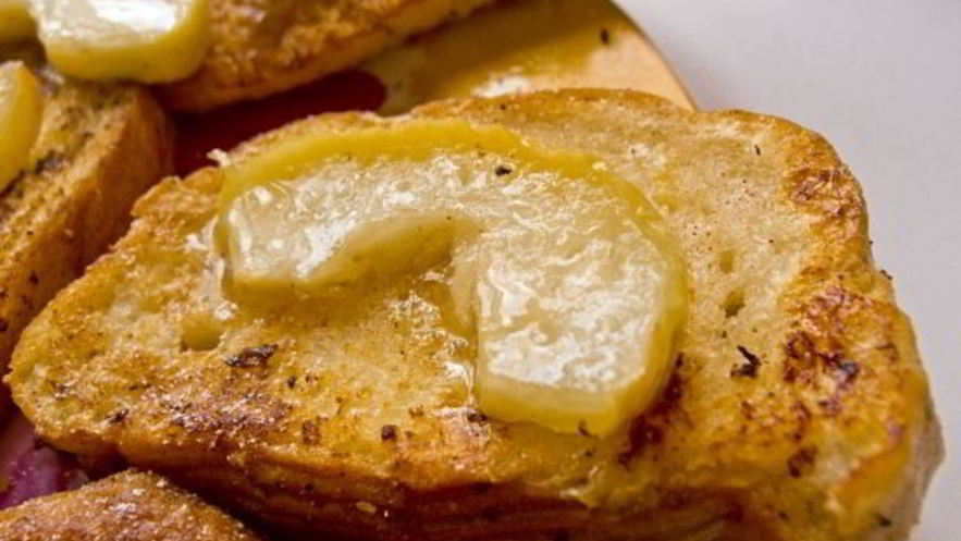 Рецепт гренков с яблоками