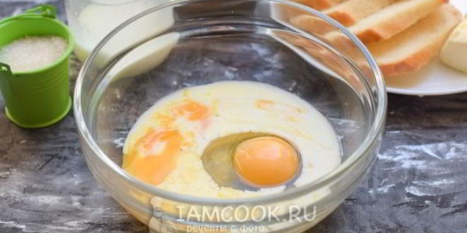 Рецепт сладких гренков из батона с молоком и яйцом