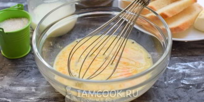 Рецепт сладких гренков из батона с молоком и яйцом