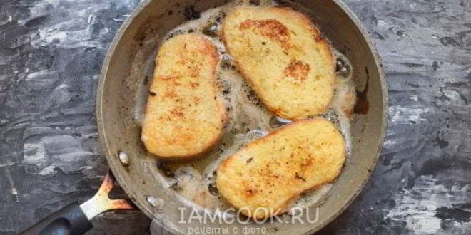 Рецепт сладких гренков из батона с молоком и яйцом