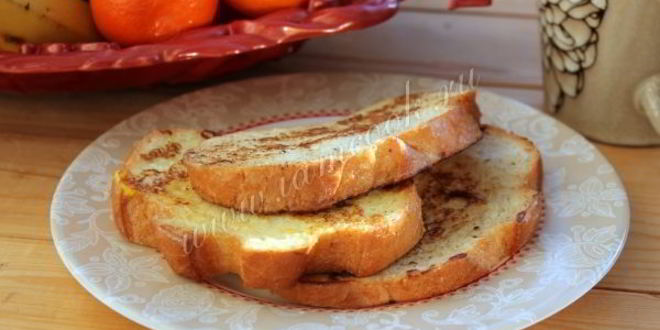 Рецепт сладких гренков из белого хлеба