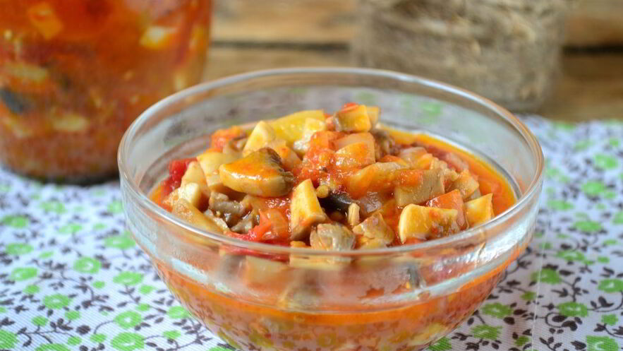 Рецепт овощной икры с грибами на зиму