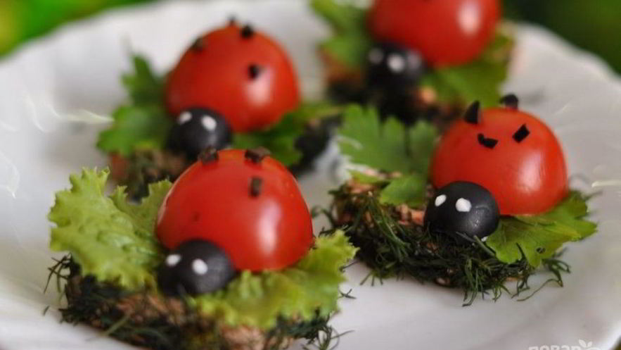 Рецепт канапе божьи коровки
